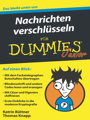 cover image of Nachrichten verschl&uuml;sseln f&uuml;r Dummies Junior